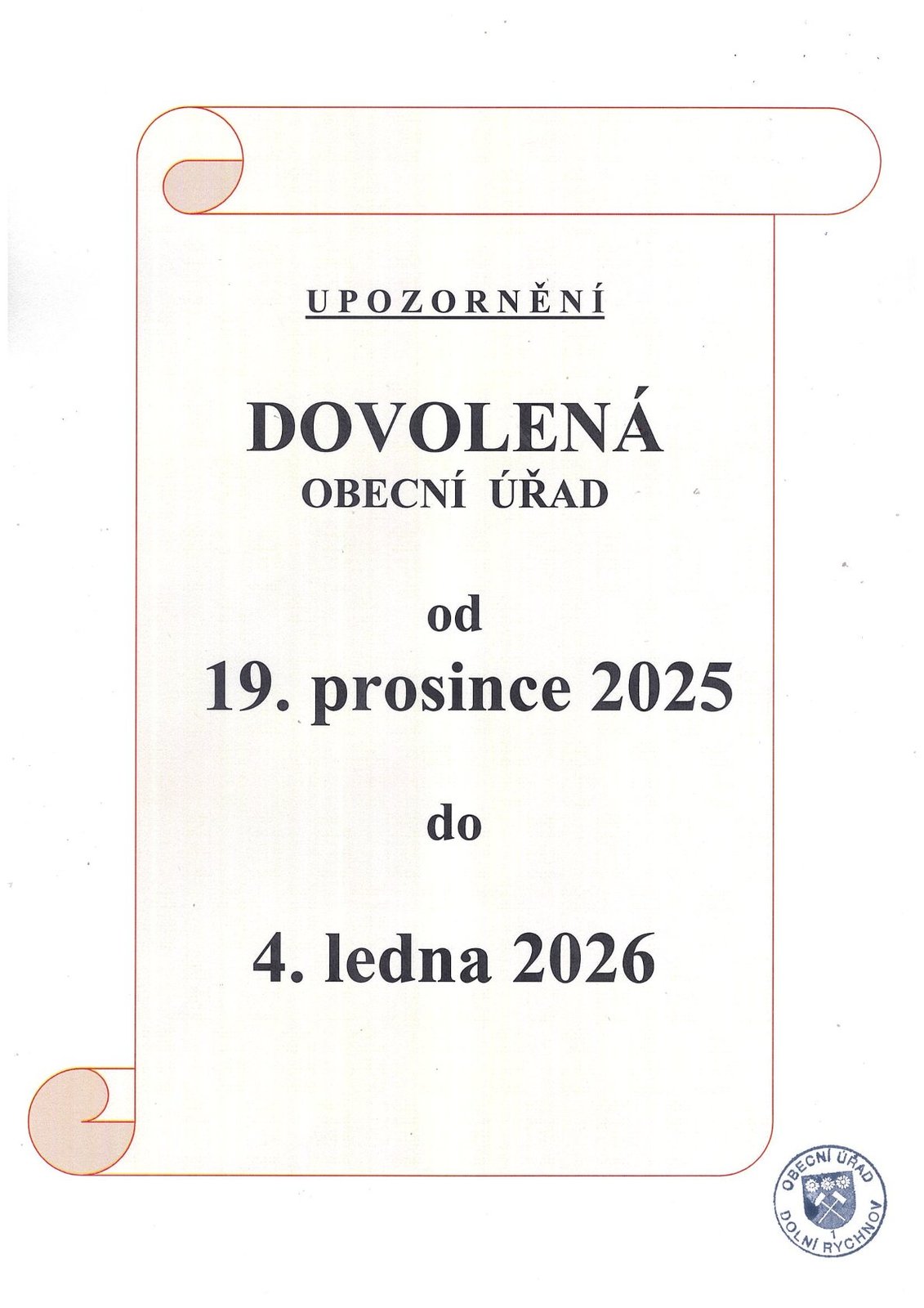 Dovolená OÚ
