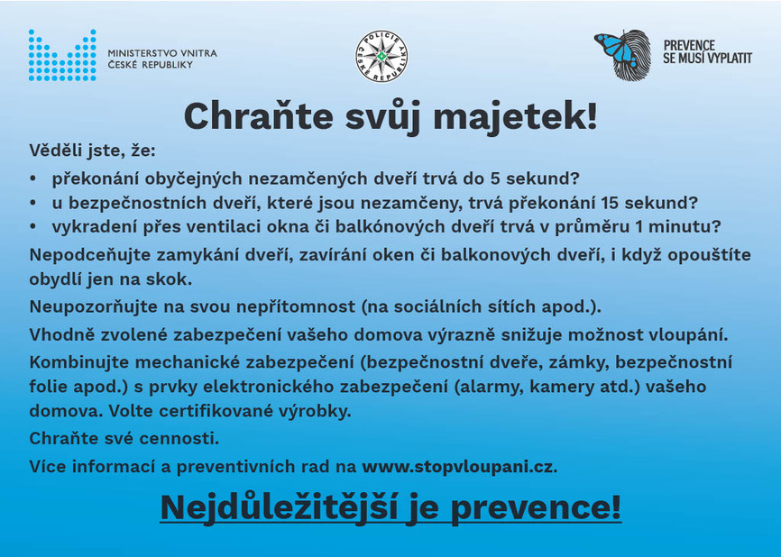 Prevence před dovolenými PČR - majetek
